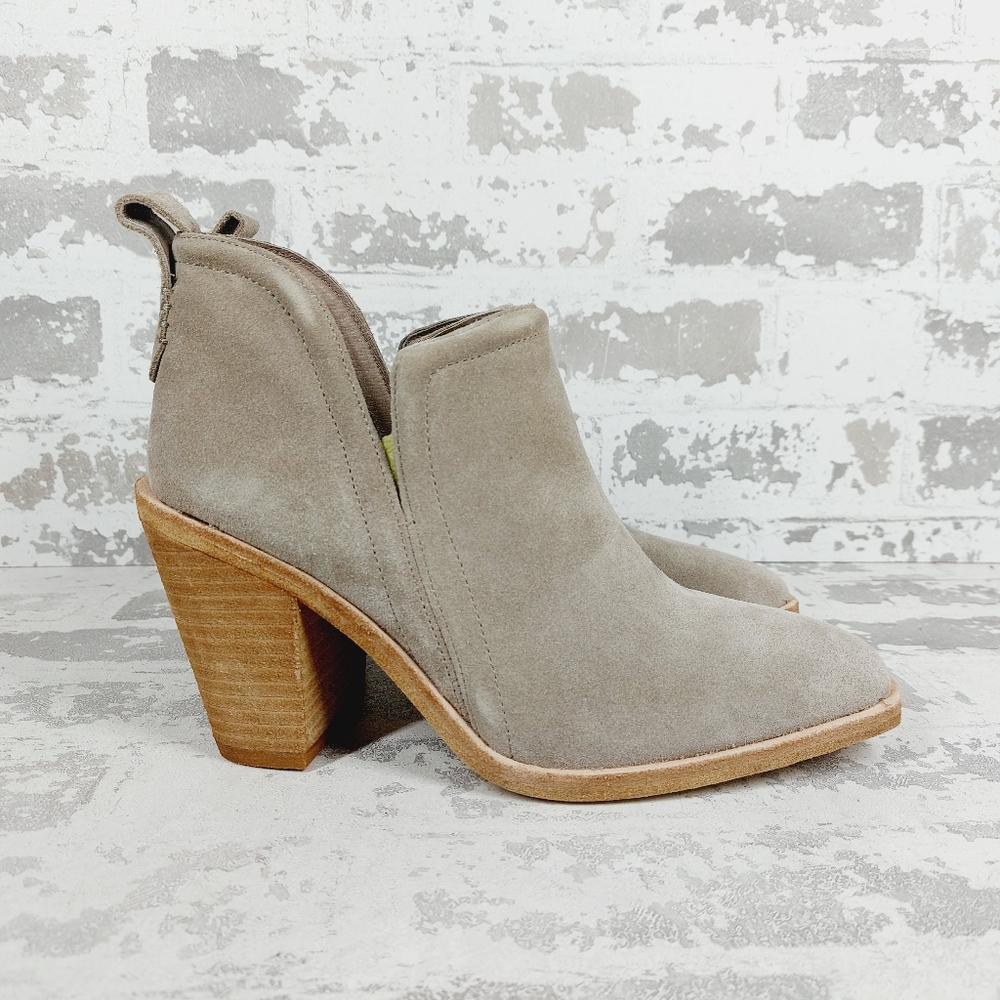 New Jeffery Campbell Rosalee Suede Square Toe Grey Ankle Boots W269 - Picture 7 of 13